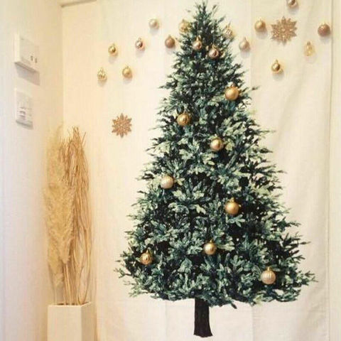 Tapiz decorativo de árbol navideño, lona de pino, Vintage, para colgar en la pared del hogar, decoración interior del dormitorio ► Foto 1/6