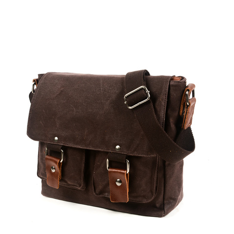 Wax Canvas Bags-Bolso pequeño de hombro para hombre, bandolera de viaje de alta calidad ► Foto 1/6