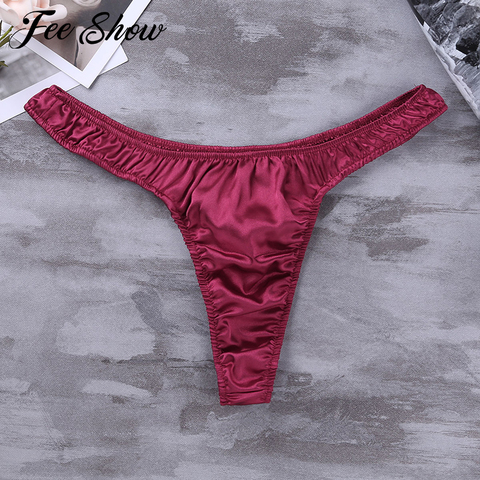 Lencería Sexy Gay para hombre, Bikini suave brillante satinado, tangas, ropa interior, bragas para la noche, gran oferta ► Foto 1/6