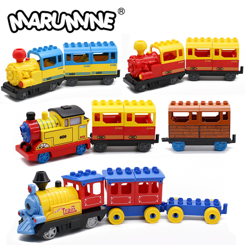 Marumine-tren Duplo operado por batería para niños, bloques de construcción, juguete para regalo educativo, Tren Eléctrico ► Foto 1/6