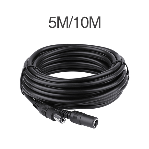 Potencia CCTV DC Cable de extensión Cable de 5 metros 10 metros 5,5mm x 2,1mm macho para cámara de seguridad CCTV 5 m/10 m adaptador de fuente de alimentación ► Foto 1/2