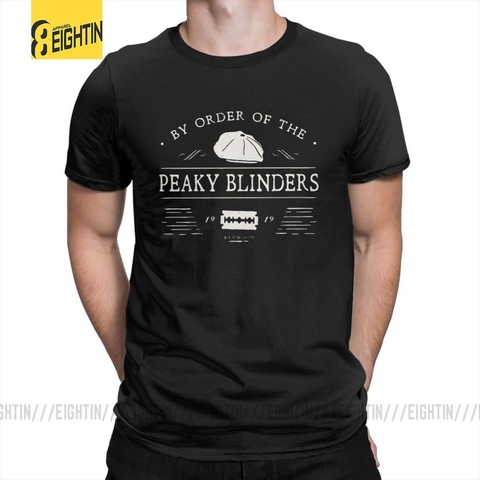 Camisetas con estampado de Peaky Blinders para hombre, camisetas de cuello redondo de talla grande, camisetas de manga corta, 100% de algodón ► Foto 1/6