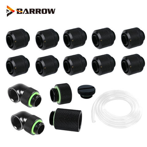 Barrow Computer Water Cooling Build manguera/tubo suave/accesorios de compresión de tuberías, Kit de extensor de 90 grados, bucle de líquido, 10x13mm, 10x16mm ► Foto 1/6