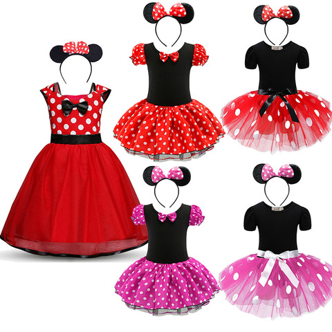 Vestido de tutú de Ballet para niñas, disfraz de Minnie y Mickey de dibujos animados, ropa de fiesta de cumpleaños y Navidad ► Foto 1/6