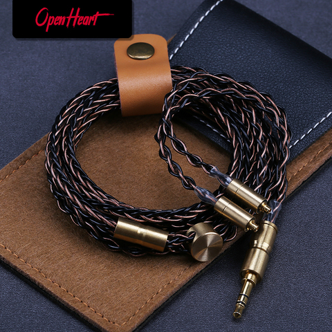 OPENHEART-Cable Original MMCX de 8 núcleos para auriculares, repuesto de mejora de 3,5mm, Cables plateados, 1,4 m de largo, personalidad goodlook ► Foto 1/6