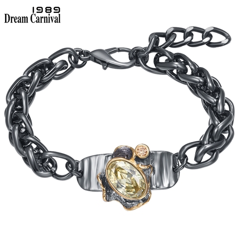 DreamCarnival1989-pulsera de gran circón Barroco deslumbrante para mujer, cadena gruesa de tejido cubano, regalo de gracias, gran oferta, WB1241 ► Foto 1/6