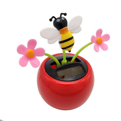 Columpio de energía Solar para decoración del hogar, juguete de abeja de flor de baile, ornamento para coche, regalos ► Foto 1/5