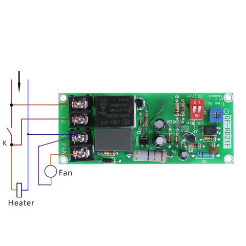 AC100V-220V Módulo de relé de Control de temporizador ajustable apagar la placa de interruptor de retardo para el ventilador de escape H7ED ► Foto 1/6