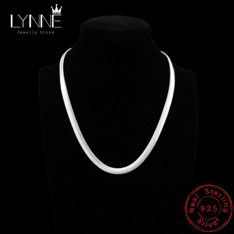 De moda gran oferta cuello Punk Collar de plata de ley 925 diseño Simple de la clavícula cadena serpiente plana mujer & Hombre collares de joyería de ► Foto 1/6