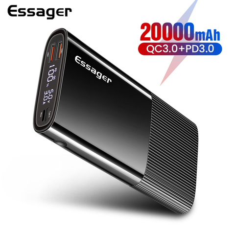 Essager-Banco de energía de 20000 mAh, Powerbank portátil con USB tipo C PD QC 3,0, cargador de batería externa para Xiaomi, 20000 mAh ► Foto 1/6