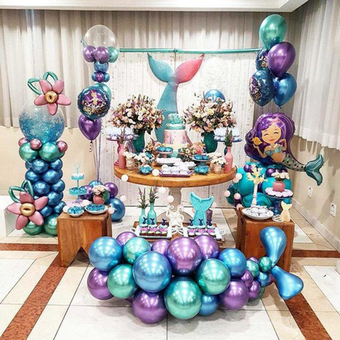 Globo de sirena niños cumpleaños decoración globo arco soporte bebé ducha sirenita cumpleaños fiesta suministros Globos ► Foto 1/6