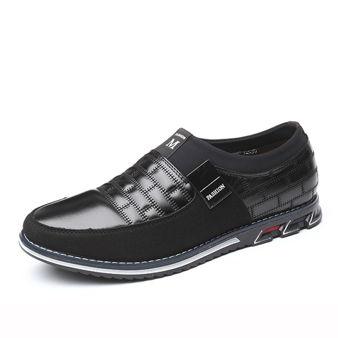 Zapatos casuales de cuero para hombre 2022 de marca mocasines transpirables zapatos de conducción negros de gran tamaño ► Foto 1/6