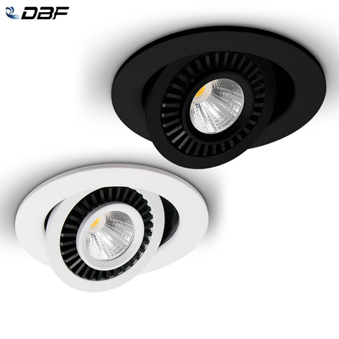 DBF-Foco de techo de luz LED giratorio, empotrable, 5W, 7W, 10W, 15W, 18W, 3000K/4000K/6000K, color negro/blanco ► Foto 1/6