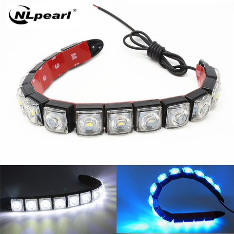 Nlperla 2 uds conjunto de luces Led de circulación diurna DRL coche lámpara diurna súper brillante DRL lámparas de conducción impermeables 12V ► Foto 1/6