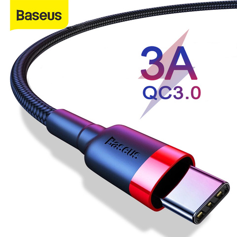 Baseus USB tipo C Cable para Samsung S10 S9 de carga rápida USB 3,0 Cable para Huawei P30 Cable tipo-C-rápido de carga USB TypeC de alambre ► Foto 1/6