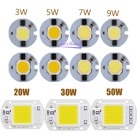 Chip LED COB, 110V, 220V, 9W, 10W, 20W, 30W, 50W, Bombilla LED para lámpara, entrada, IC inteligente, foco de luz de inundación ► Foto 1/6