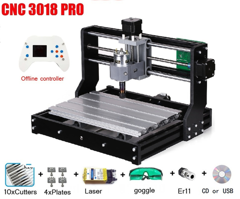 Mini grabador láser CNC 3018 PRO para madera, máquina enrutadora CNC3018, GRBL ER11, Hobby, bricolaje ► Foto 1/6