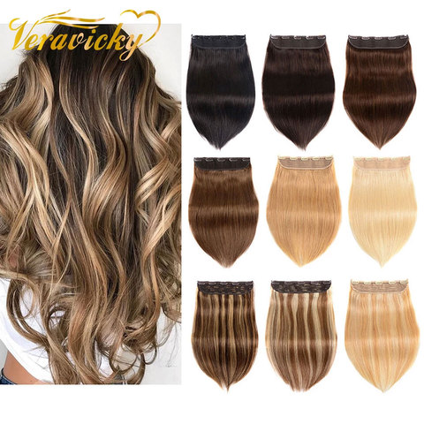 120g 150g Clip en una pieza 100% Real extensión del cabello humano 1 p/w 5 clips máquina Remy Natural pelo pieza Clip ins ► Foto 1/6