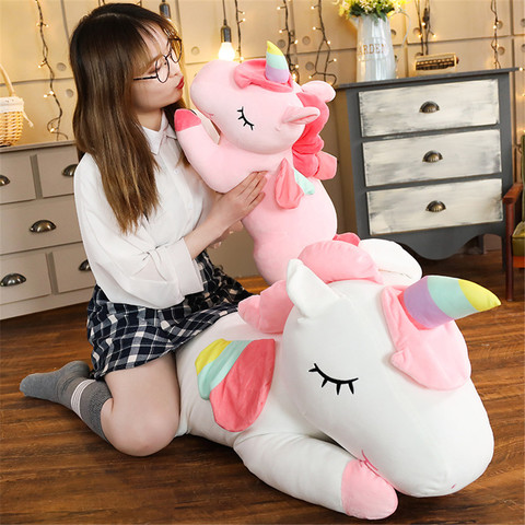 Peluche de unicornio Kawaii de 100cm-25cm para niños, muñecos de animales suaves, juguetes de graduación para niños, regalo de cumpleaños, gran oferta, 1 ud. ► Foto 1/6