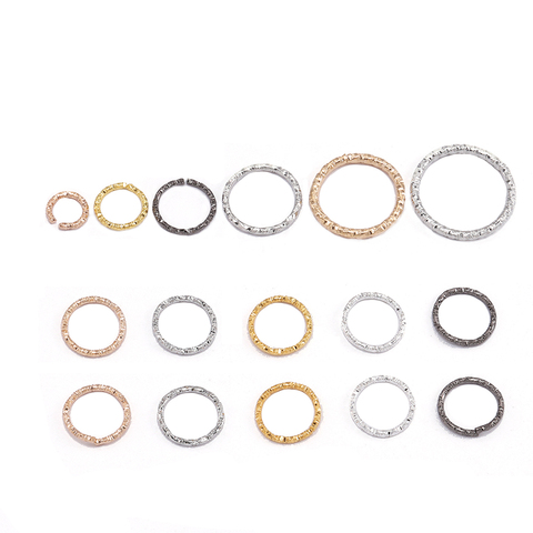 100 unids/lote 8 10 15 18 20 mm anillos de salto de oro de plata anillos de corte trenzado redondo conectores para joyería Diy encontrar suministros ► Foto 1/6