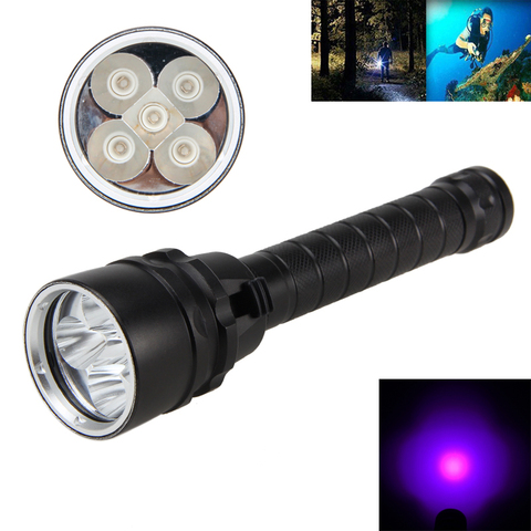 Bastafire impermeable buceo flashligh 18650 5X UV Flash luz LED linterna Torche bajo el agua M 100 M 365nm-395nm ► Foto 1/6