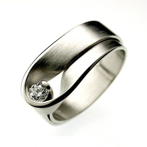 Coreano nuevo diseño Simple Chic plata Color blanco anillo de circón para las mujeres Bijoux Bague chicas regalo de joyas de fiesta ► Foto 1/3
