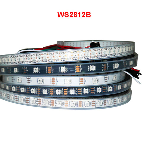 Tira de luces led inteligente, 1m/2m/3m/4m/5m WS2812B pixel; 30/60/144 pixeles/led/m;WS2812 IC;IP30/IP65/IP67, cinta de lámpara led DC5V ► Foto 1/6