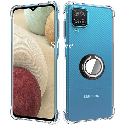 Funda para Samsung Galaxy A12, 5G, a prueba de golpes, suave, anillo de Metal, soporte de soporte, funda para Samsung Galaxy A12 SM-A125F Couqe ► Foto 1/6