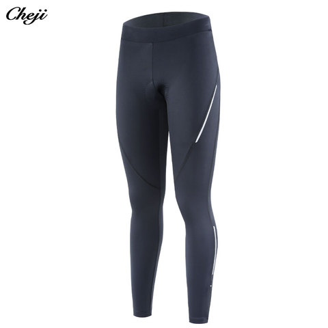 CHEJI-Pantalones largos de ciclismo para mujer, medias largas de alta calidad para bicicleta de montaña o carretera, color negro, 3/4 Lycra, 3/4 ► Foto 1/6