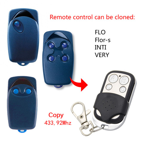 FLO 1 FLO 2 FLO 3 Flor-s INTI, mando a distancia muy Universal, transmisor, puerta de garaje, Fob, 433,92 mhz, código fijo ► Foto 1/5