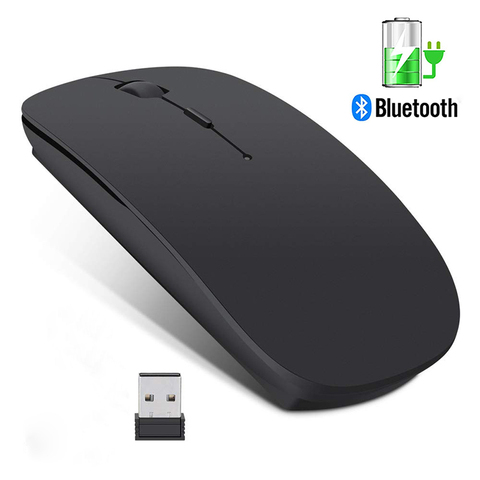 Ratón inalámbrico de la computadora Mouse Bluetooth PC silenciosa Mause recargable ergonómico ratón USB de 2,4 Ghz ratón óptico para PC portátil ► Foto 1/6