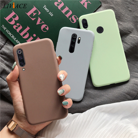 Funda de silicona para xiaomi redmi note 6 pro 7 8 5 5a prime s2 mi 8 9 se mi8 a2 lite a3, funda trasera suave de color caramelo ► Foto 1/6