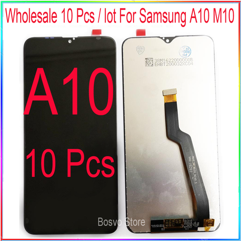 Pantalla LCD M10 para Samsung A10, A105 M105 con touch, piezas de repuesto para ensamblaje de marco, 10 unidades por lote, venta al por mayor ► Foto 1/3