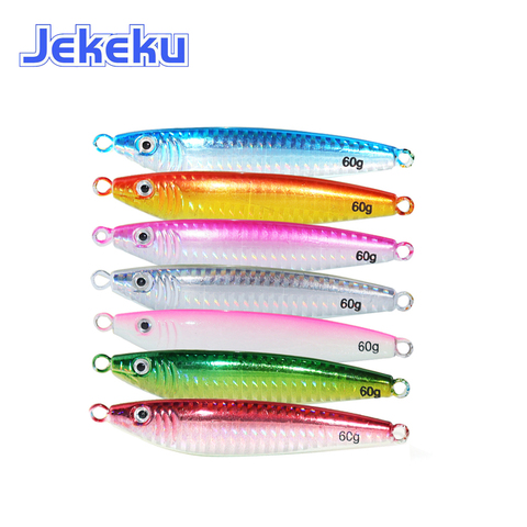 JEKEKU-señuelo de Jigging de Metal, 60g, 80g, 120g, 150g, cebo de pesca brillante de agua salada, Jigs de estilo Isca, cebo de pesca Artificial ► Foto 1/6