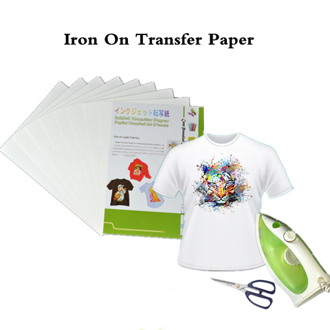 (20 unids/lote) papel de impresión de transferencia de calor de inyección de tinta de hierro en inyección de tinta A4 inyección de tinta para el hierro Textil en la camiseta transfiere papel de transferencia térmica ► Foto 1/6