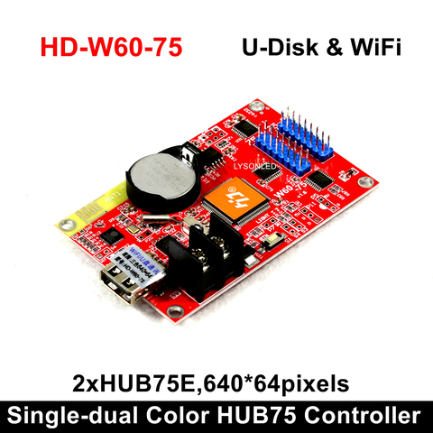 HD-W60-75 animación de texto WIFI RGB LED Tablero de muestra tarjeta para P4 P5 P10 Color completo módulo ► Foto 1/6