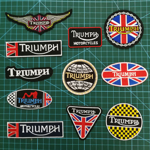 Triumph-parches insignias para chaleco de motorista, parches de planchado, insignias de ropa, en vivo para montar en motocicleta ► Foto 1/5