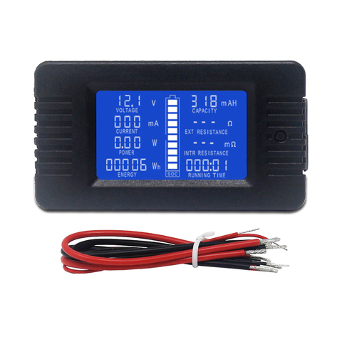 Voltímetro de CC, amperímetro de energía Digital, tapa de corriente de voltaje Ohm, medidor SOC de hora LCD, CC de 60-200V, derivación 10A/50A/100A/200A/300A ► Foto 1/6