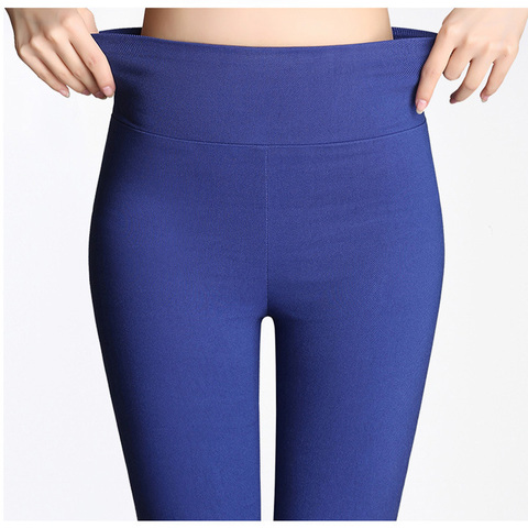 S-6XL15 colores nuevos pantalones de invierno de talla grande para mujer a la moda Color caramelo pantalones elásticos de cintura alta ajustados para mujer ► Foto 1/6