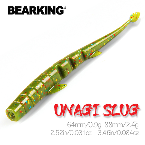 BEARKING UNAGI bala suaves señuelos de 64mm 88mm pesca Artificial señuelos de silicona bajo Pike Minnow Swimbait Jigging de cebos gusano ► Foto 1/6