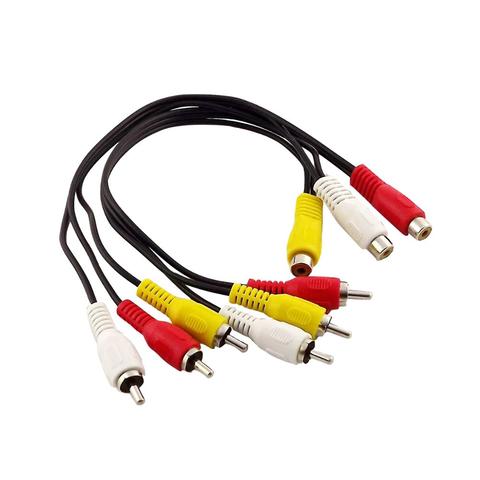 1x conector hembra 3RCA a conector macho 6RCA macho Y hembra a divisor Audio Video AV Cable adaptador 30 cm/1ft ► Foto 1/5