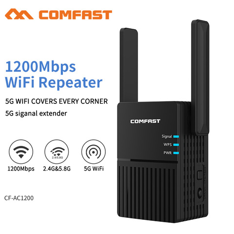 Repetidor Wifi inalámbrico de alta potencia, amplificador de señal de largo alcance de 1200Mbps, banda Dual de 2,4 + 5Ghz, extensor Wlan Wi-fi ► Foto 1/5