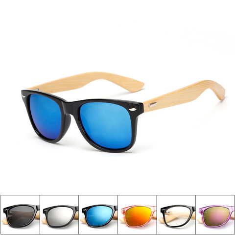 Gafas de sol de estilo Retro para hombre y mujer, diseño de marca unisex con lentes de sol a la moda, montura de madera de bambú, UV400 ► Foto 1/5