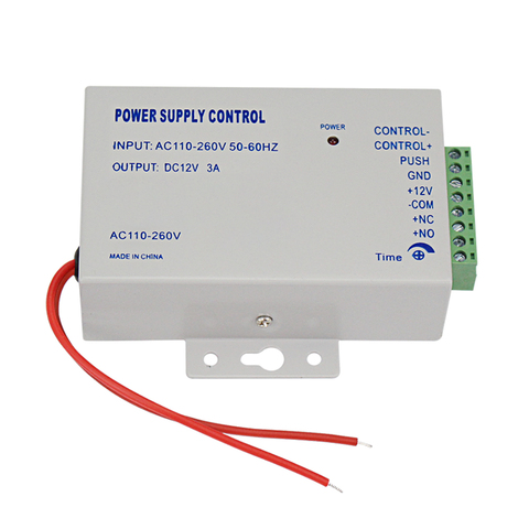 Fuente de alimentación con Control de acceso, interruptor de alimentación K80 DC 12V 3A AC 110 ~ 260V para todos los tipos de sistema de Control de acceso, cerradura de puerta con retardo de tiempo ► Foto 1/6