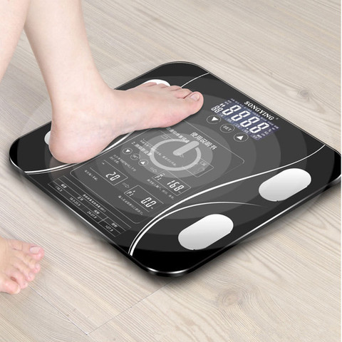 Báscula de peso corporal para baño, balanza Digital con pantalla LED, Electrónica inteligente ► Foto 1/6