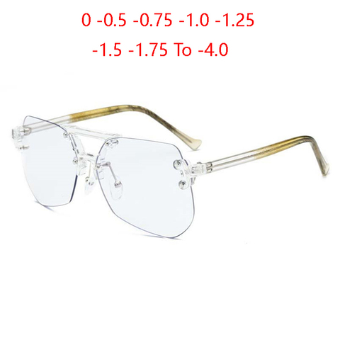 Sin montura anteojos recetados las mujeres Gran lente Anti-Luz Azul miopía ópticos dioptrías 0-0,5-1,0-1,5-4,0 ► Foto 1/6