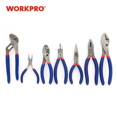 WORKPRO 7PC electricista pinzas para Cable de juego de Alicates de fontanería larga nariz alicates ► Foto 1/6
