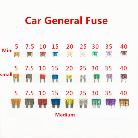 General Car fuse Mini Small Medium M2 Car Blade Fuse auto fuse 1A 2A 3A 5A 7.5A 10A 15A 20A 25A 30A 35A 40A for all kinds of car ► Foto 1/6