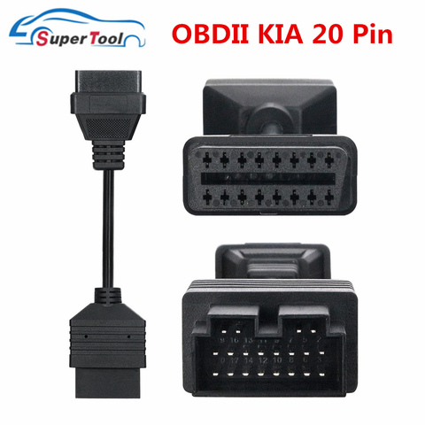 Para KIA 20Pin a 16Pin adaptador OBD2 de diagnóstico OBD Cable adaptador KIA 20 Pin a 16 Pin OBD 2 conector hembra Cable de extensión ► Foto 1/6