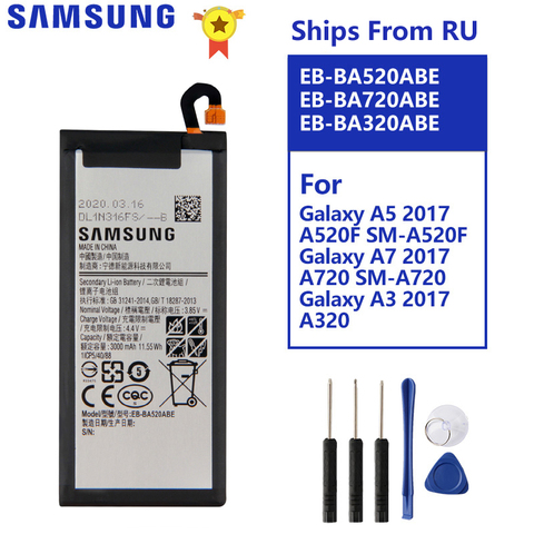 Reemplazo de batería para Samsung Galaxy edición 2017 A5 2017 A520F SM-A520F EB-BA520ABE A7 2017 A720 SM-A720 A3 2017 A320 ► Foto 1/6